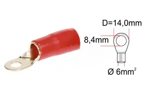 ACV kabelové oko 6qmm /8.4 red - Kvalitní produkt