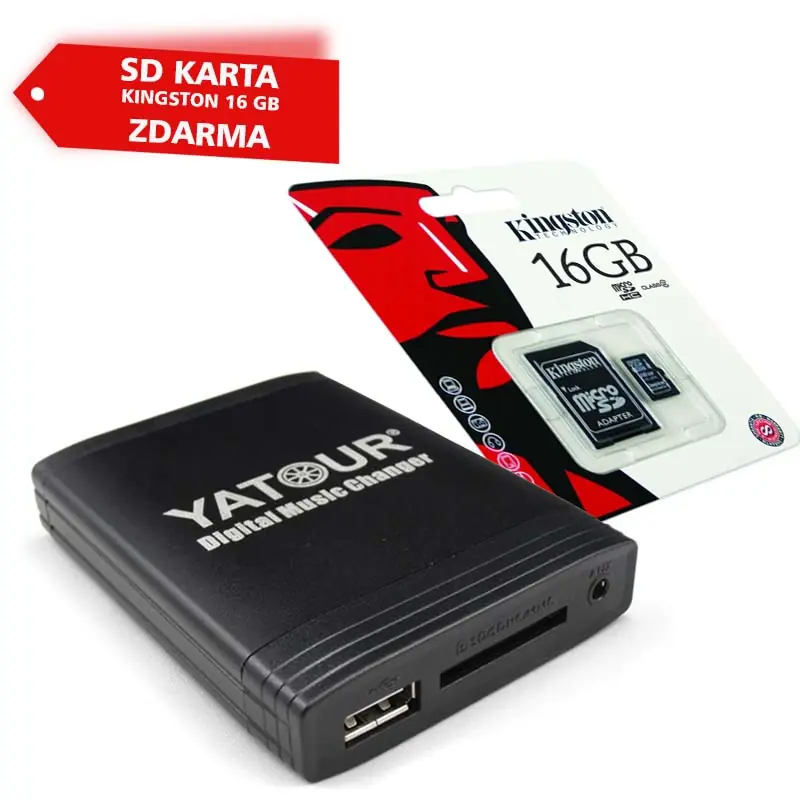 Mezi nejprodávanějšími - Digitální hudební adaptér YATOUR YT-M06 MAZ2 Mazda + SD karta Kingston 16 GB ZDARMA
