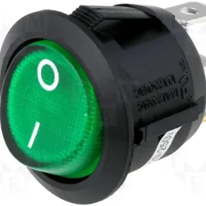 Vypínač kulatý 20A/12V zelený | Sleva navíc