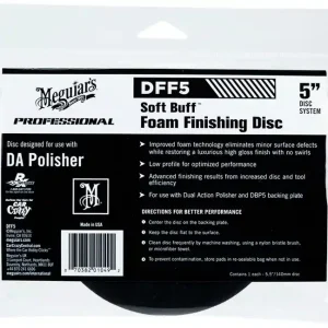 Ušetřete více | Meguiars Soft Buff Foam Finishing Disc 5" - finišovací a voskovací kotouč pro DA leštičku (měkký), 5palcový