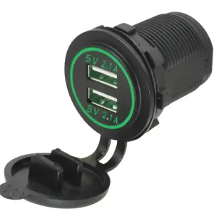 Adaptér z 12V na 2x USB 5V / 4.2 A zelený | Bestseller