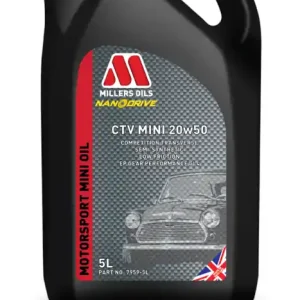 Prémiová kvalita - Millers Oils NanoDrive CTV Mini 20w50 polosyntetický motorový olej s nano částicemi 5 L