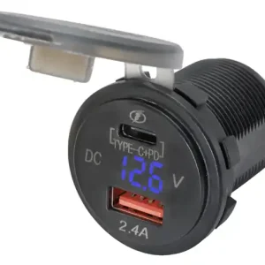 Adaptér z 12V / 24V na USB / USB-C PD 5 V 3.1 A modrý | Poslední příležitost