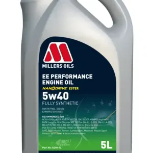 Millers Oils EE PERFORMANCE 5w40 plně syntetický motorový olej s nano částicemi 5 L | Poslední kus