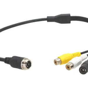 Adaptér kabelu parkovací kamery M12 4PIN samec - RCA - Rychlé doručení