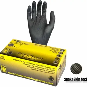 Novinka v nabídce | Black Mamba Nitrile Gloves SNAKESKIN L ochranné vyztužené rukavice balení 100 ks