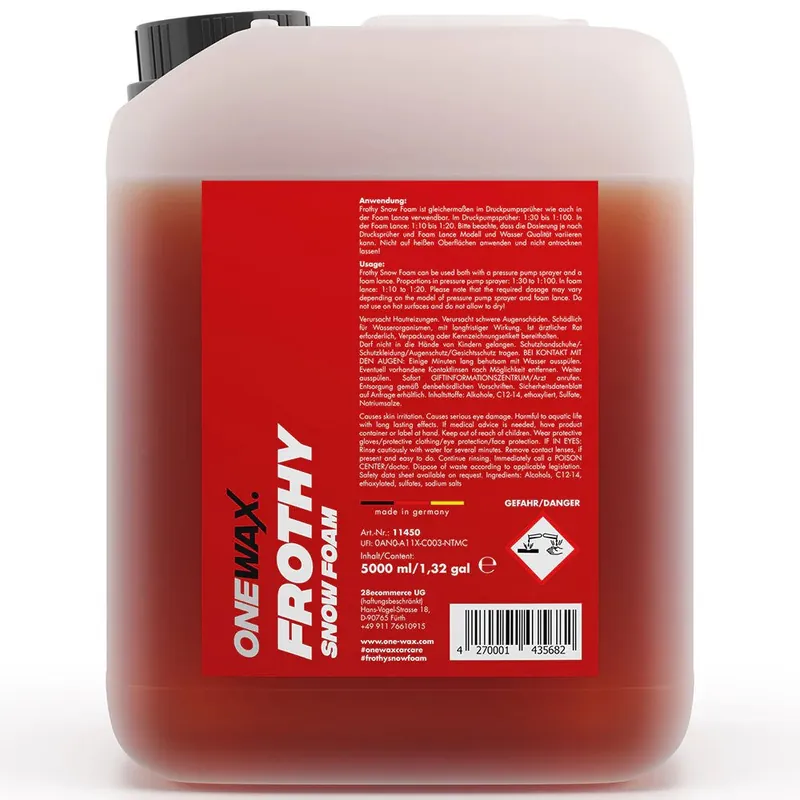 Aktivní pěna OneWax Frothy Snow Foam (5 L) - Končí brzy