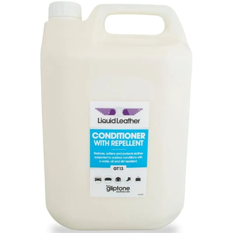 Nyní k dispozici | Vyživení kůže s ochranným sealantem Gliptone Liquid Leather GT13 Conditioner with repellent (5 L)