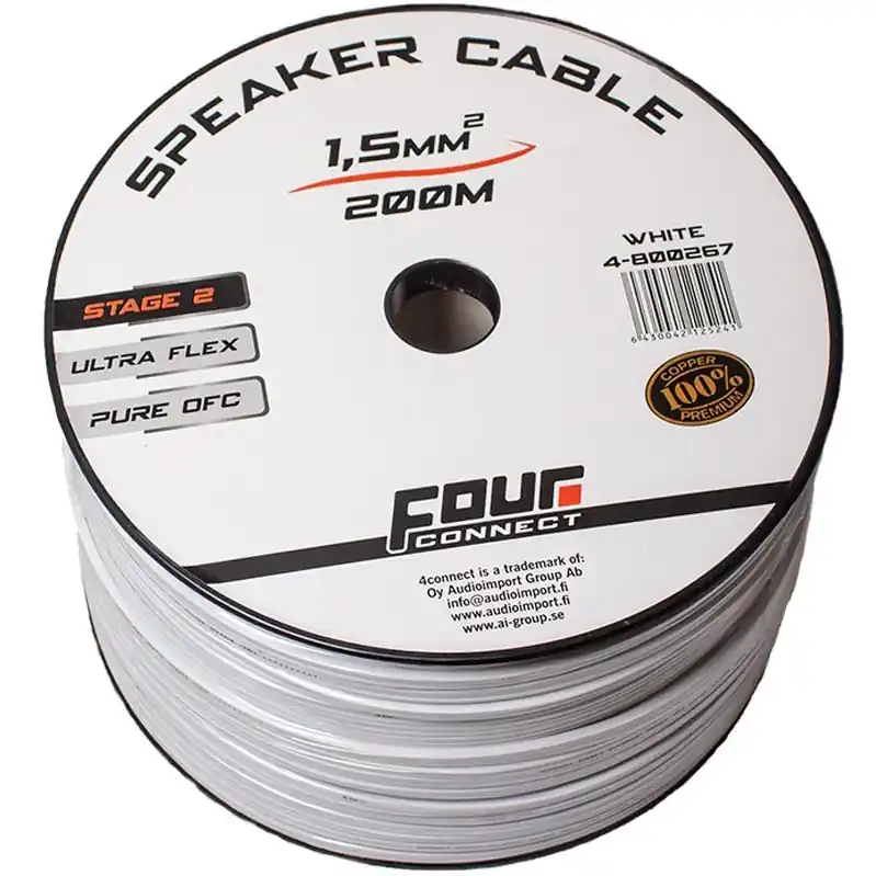 Reproduktorový kabel Four Connect Stage2 White 1.50 | Oblíbený u zákazníků