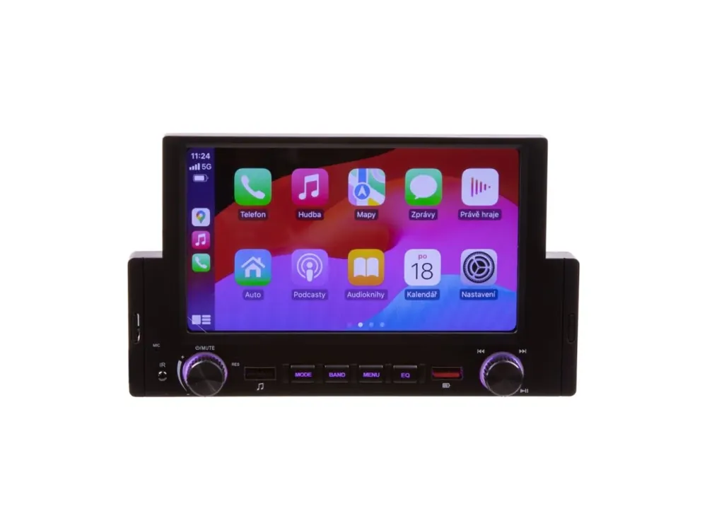 1DIN autorádio s 6,2" LCD/3x USB/Bluetooth/CarPlay/AndroidAuto/Mirrorlink - Ušetřete více
