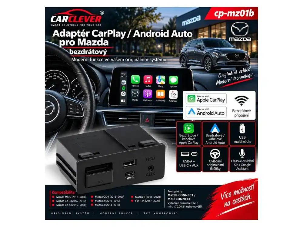 Nejprodávanější | Adaptér CarPlay/Android Auto Mazda, bezdrátový