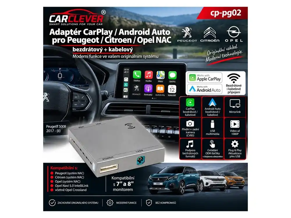 Extra sleva | Adaptér CarPlay/Android Auto Peugeot/Citroen/Opel NAC