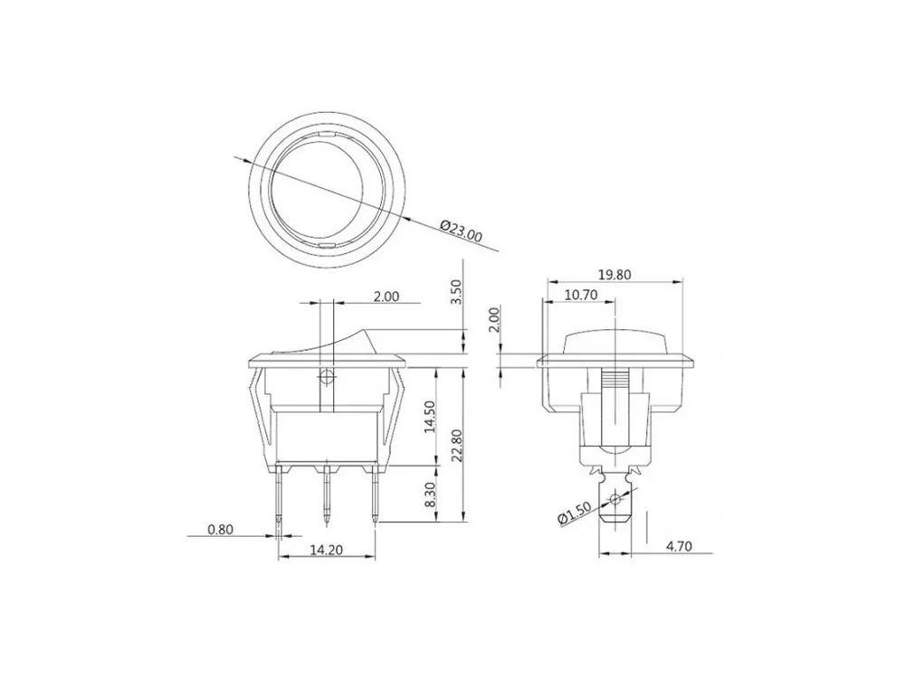 Doporučujeme - Kolébkový spínač 20mm / 12A