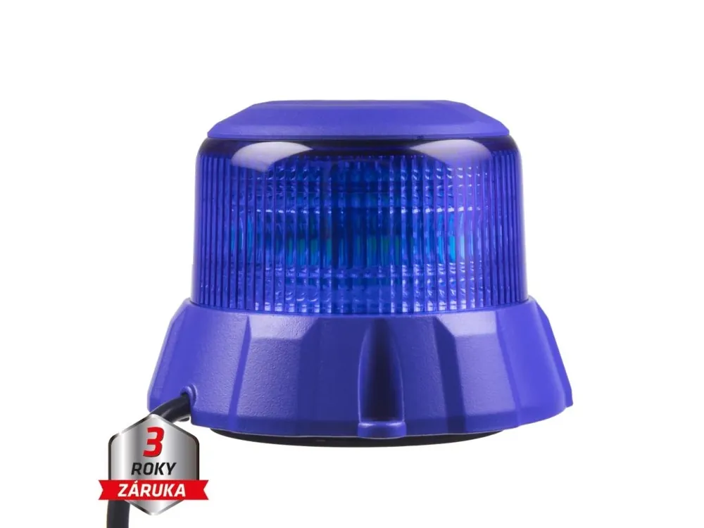 Robustní modrý LED maják, modrý hliník, 48W, ECE R65 | Doprodej