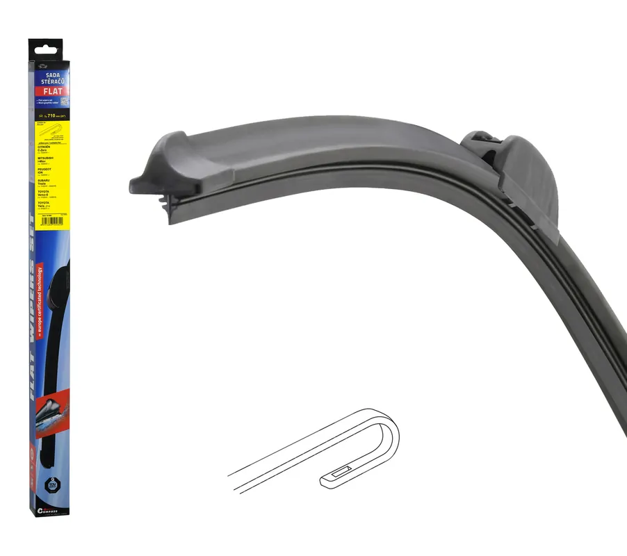 Téměř vyprodáno | Stěrač FLAT SET (HOOK) 710mm
