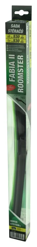 Oblíbený u zákazníků - Stěrače FLAT SET 530+530mm GREEN FAB II