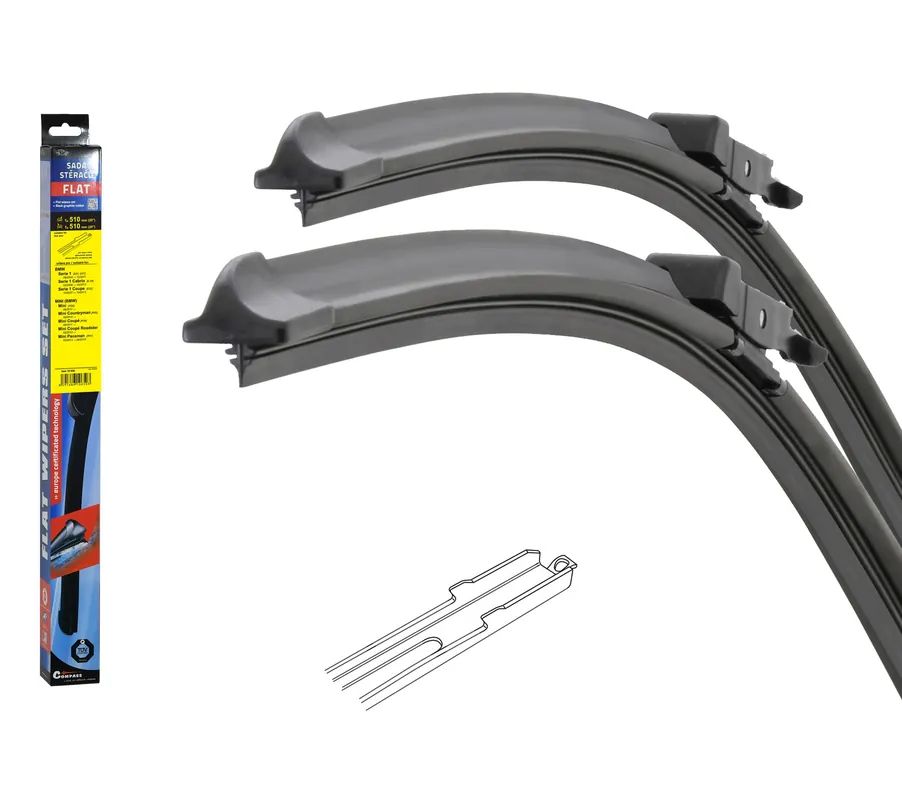 Stěrače FLAT SET (SLOT) 510+510mm - Objednat online