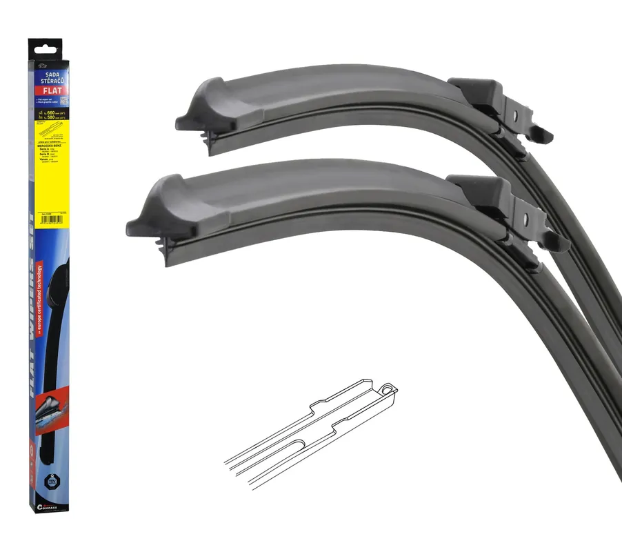 Snadné objednání - Stěrače FLAT SET (SLOT) 660+580mm