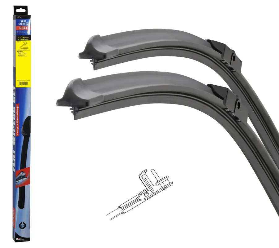 Pouze dnes - Stěrače FLAT SET (PIN) 750+660mm