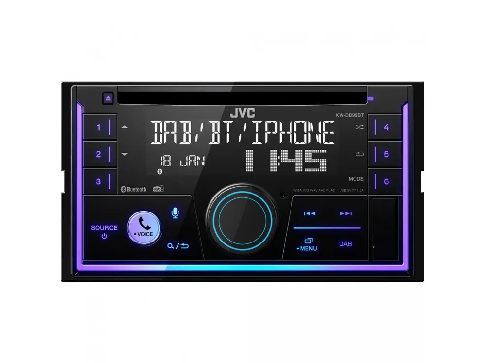 JVC DAB+ / FM 2DIN autorádio s CD/USB/AUX/Bluetooth/Multicolor | Ihned k objednání