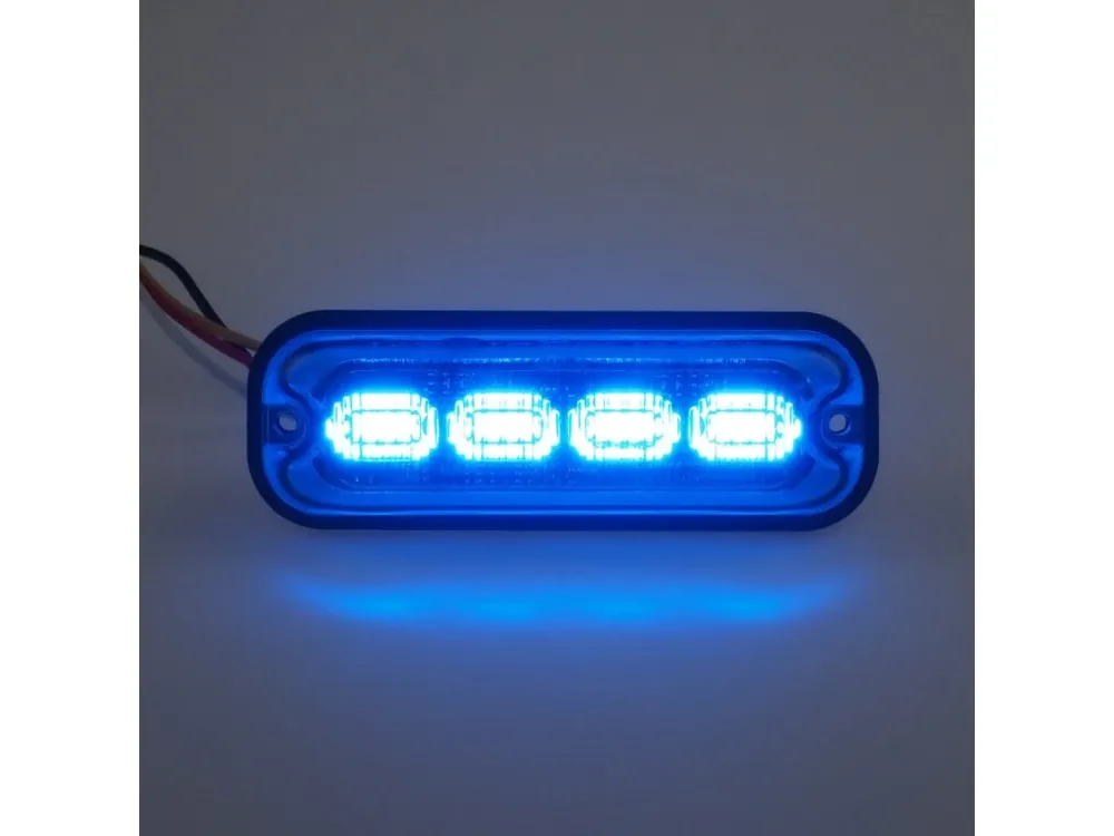 Právě přidáno - PREDATOR 4x4W LED, 12-24V, modrý, ECE R10