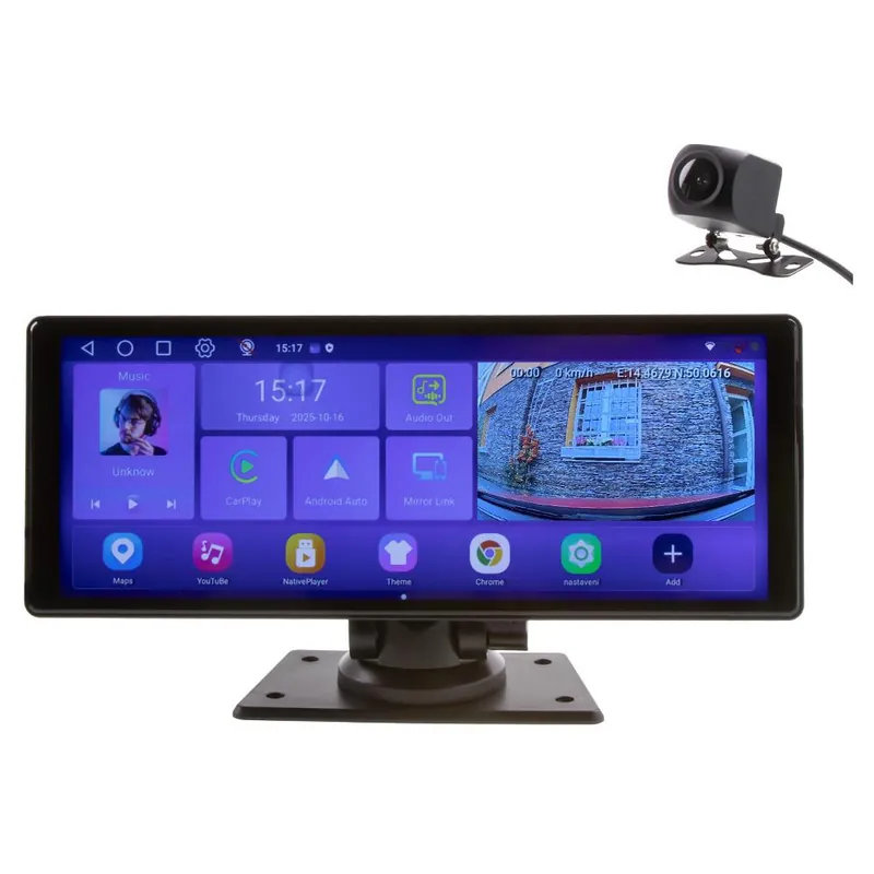 Monitor 10,26" s OS Android + Apple CarPlay, Android auto, Bluetooth, micro SD, GPS, DVR - Právě v prodeji