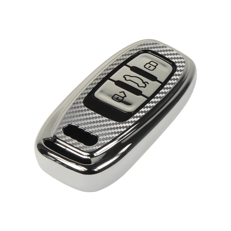 Rychle mizí - TPU obal pro klíč Audi, carbon silver