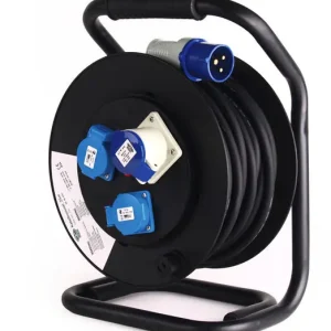Kabel na bubnu Carbest s CEE zástrčkou, CEE zásuvkou a dvěma Schuko zásuvkami - Oblíbený produkt