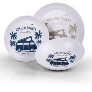 6dílný set melaminového nádobí Holiday Travel | Právě uvedeno na trh