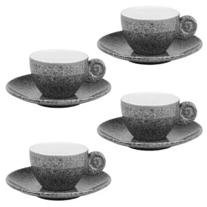 Ušetřete nyní - Šálky a espresso s podšálky (4 ks) Gimex Classic Line Granite